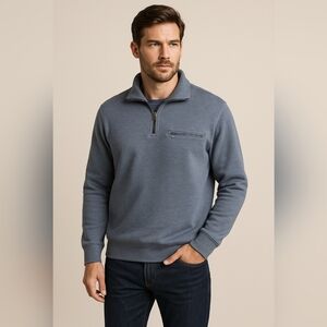 Pendleton Blue Quarter Zip Pullover, 100%,  Cotton Mens XXL